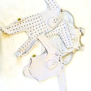 3 Nested Bean Sleepers Lot Gray Sleep Sacks